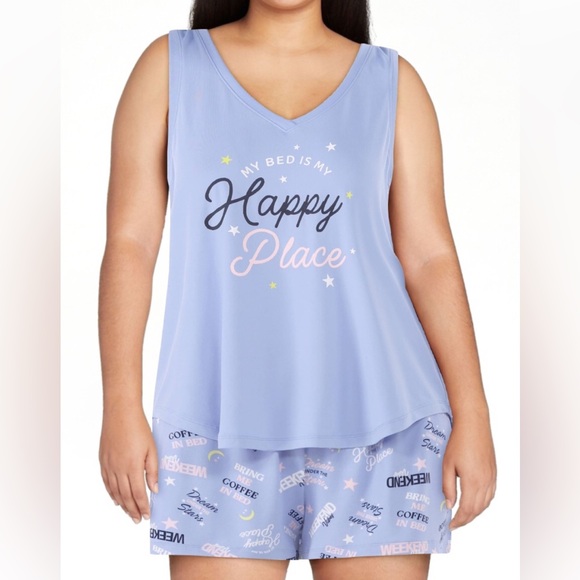 Joyspun Women’s Printed Tank Top and Shorts Pajama Set - Picture 1 of 1